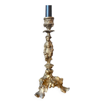 Late 19th century spelter candle holder
