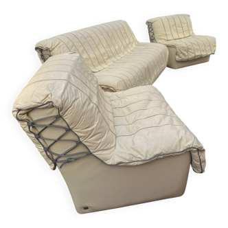 Sofa + 2 leather armchairs