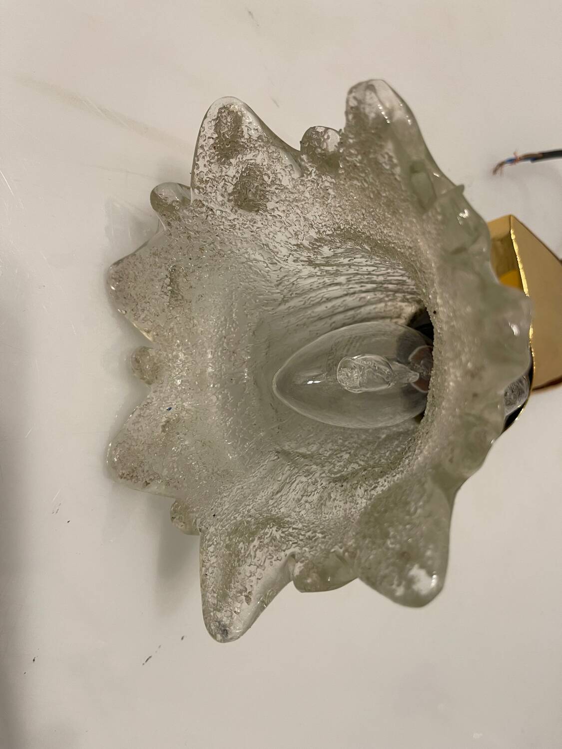 Murano Glass Brass Sconces Set of 2