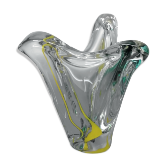 Vase vintage en verre de Murano soufflé dans la masse années 70