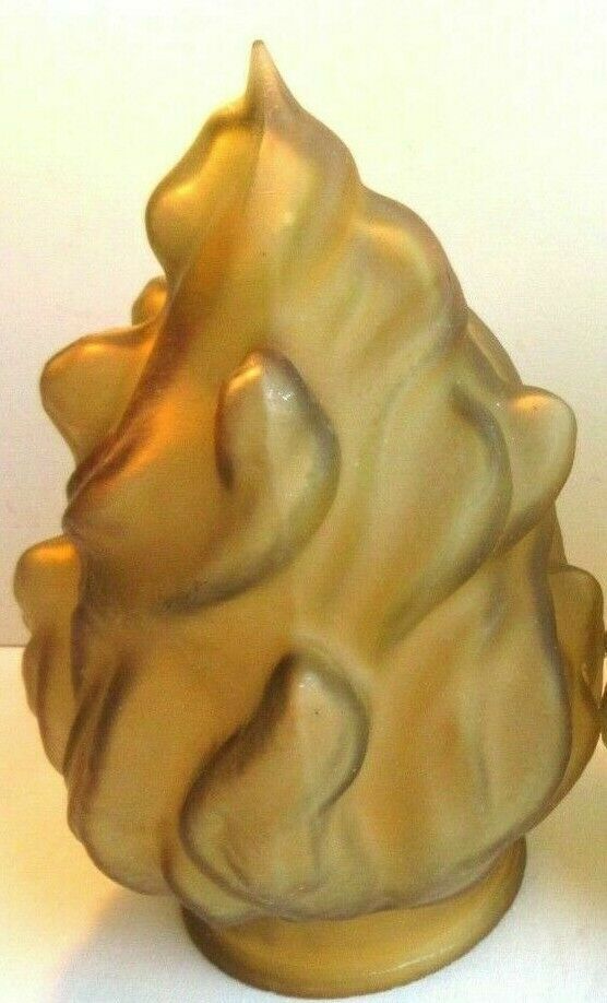 Tulip frosted amber glass, volute flame for lamp, torch H 20 cm and 8 cm