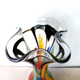 Vase in multicolored glass, Murano, 70 years