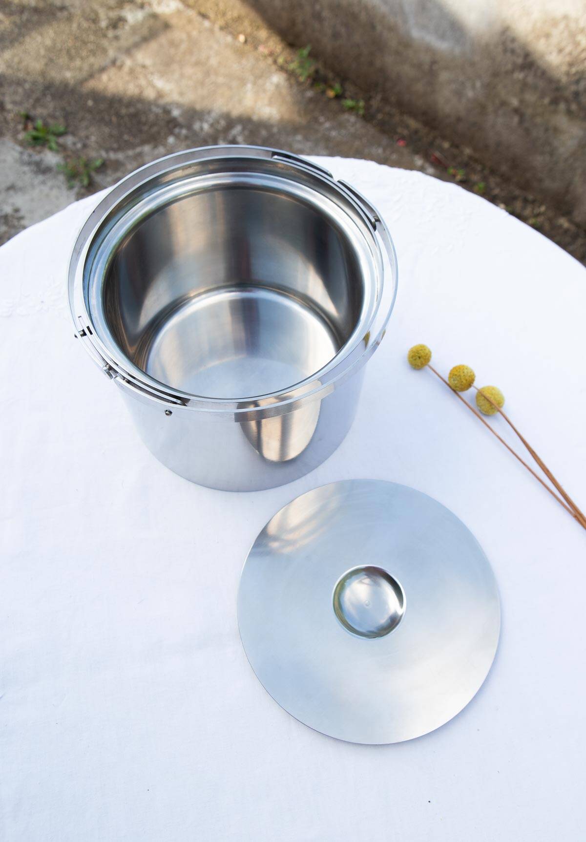 Stainless steel ice bucket Cylinda Arne Jacobsen Stelton 2.5 litres