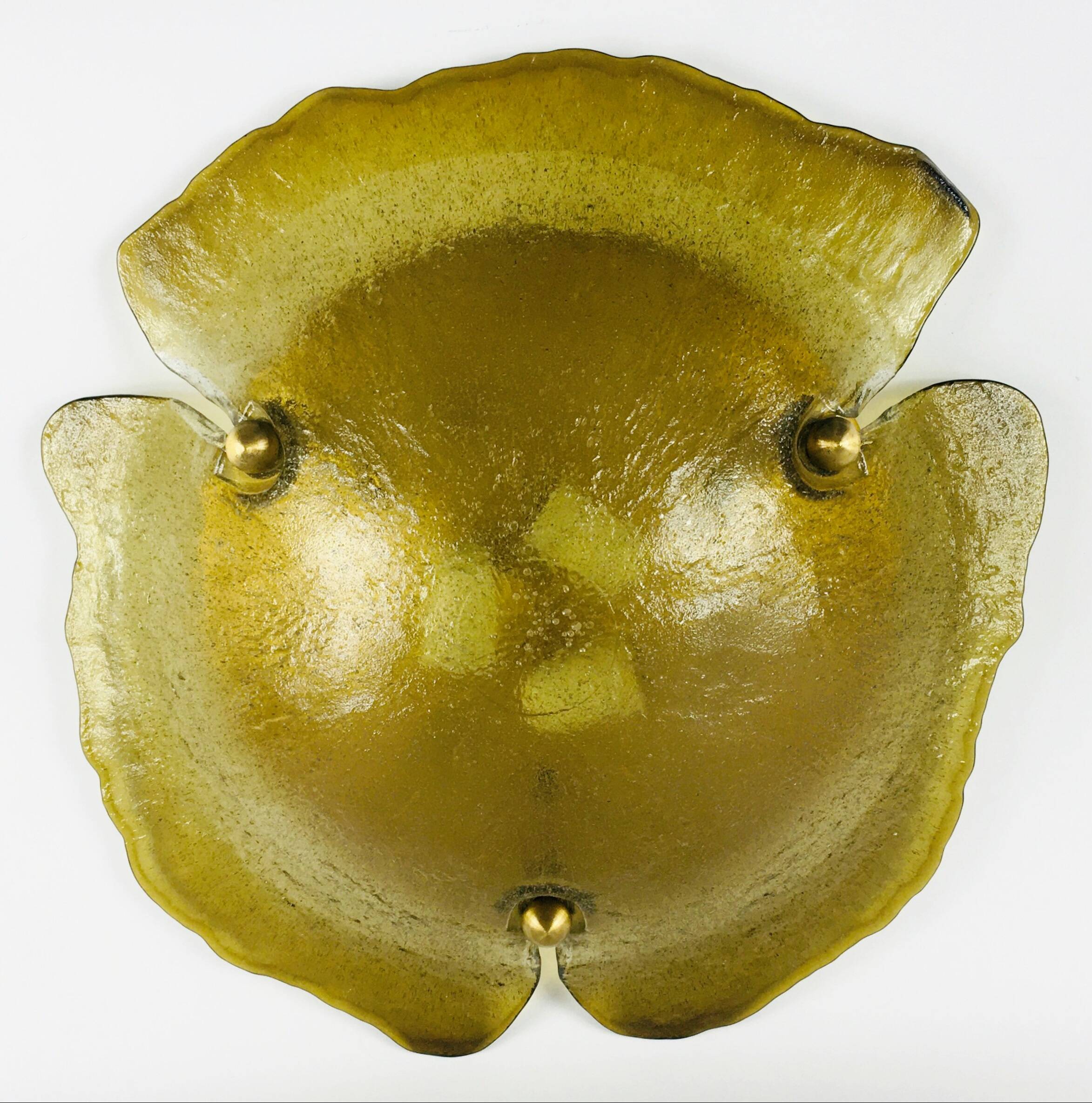 Grand plafonnier en verre de Murano en forme de fleur de Peill & Putzler, années 1970