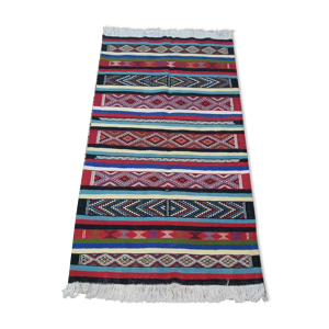 tapis kilim berbère multicolore fait main en pure laine