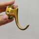 Gold-Colored Anodized Aluminum Coat Hooks, 1950s, Set of 2