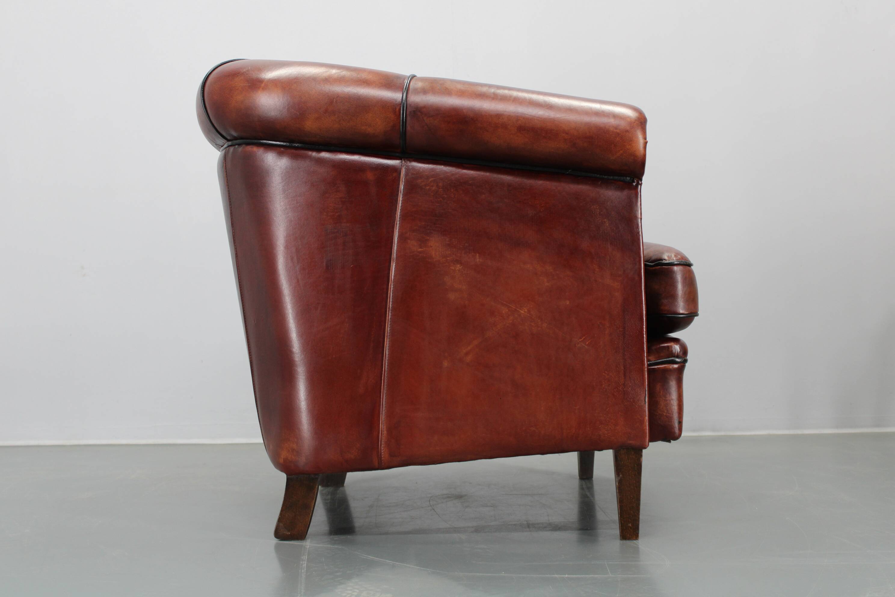 Fauteuil en cuir vintage, Tchécoslovaquie
