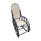 Rocking-chair rotin and cannage
