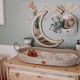 Rattan moon mirror and vintage bohemian cannage