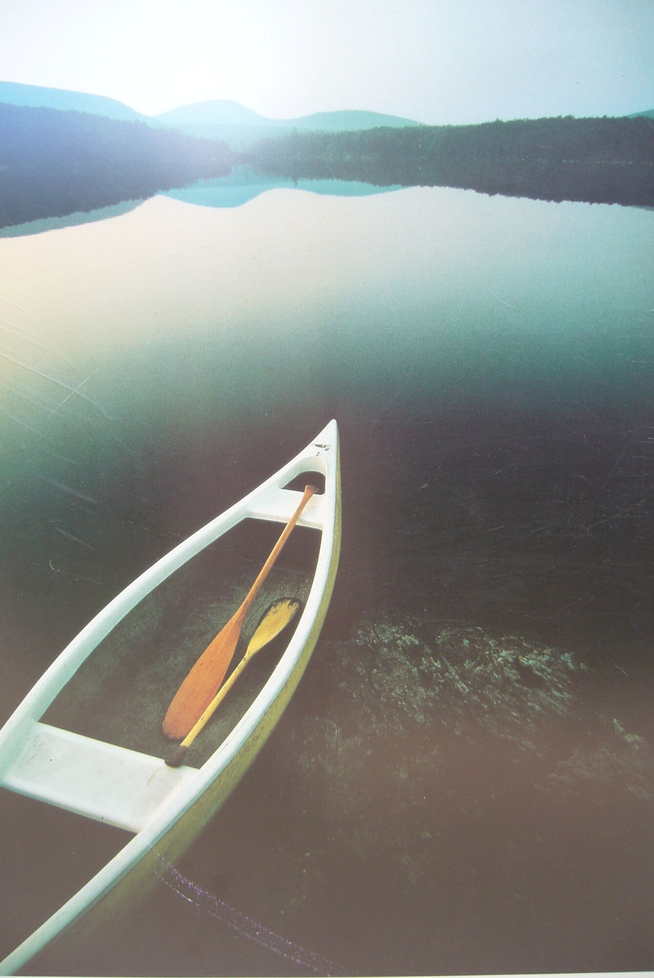 Landscape poster with canoe Habiat vintage Bill Binzen 50 x 70