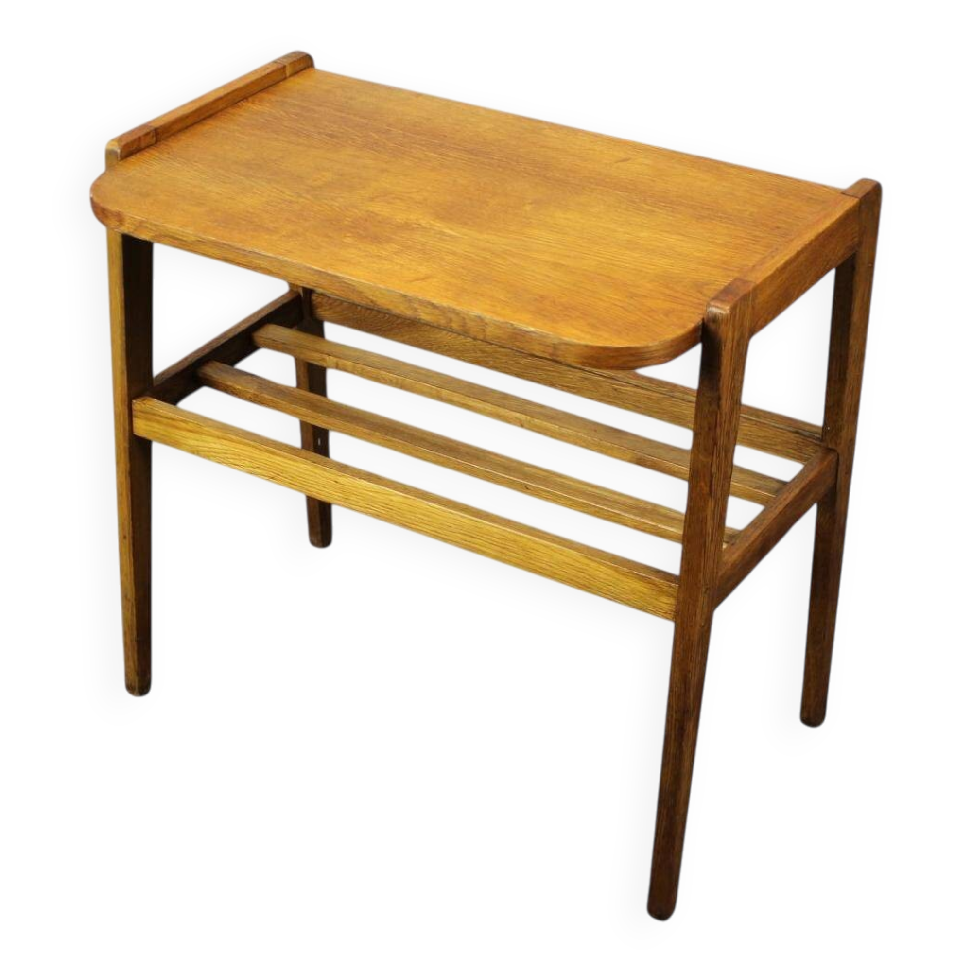 1960s oak side table, Czechoslovakia