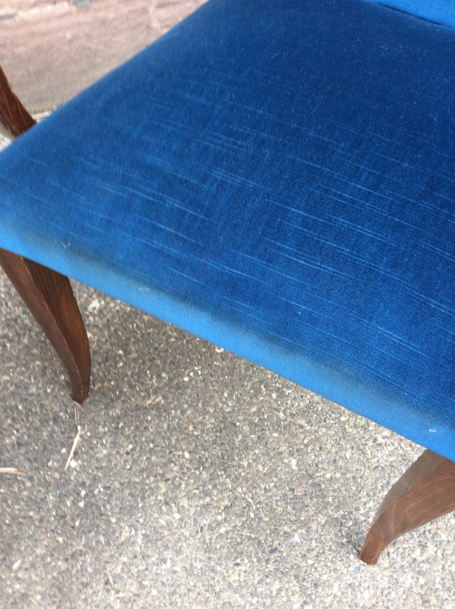 Pair of mid-century fabric bridge chairs 1950 no club chesterfield