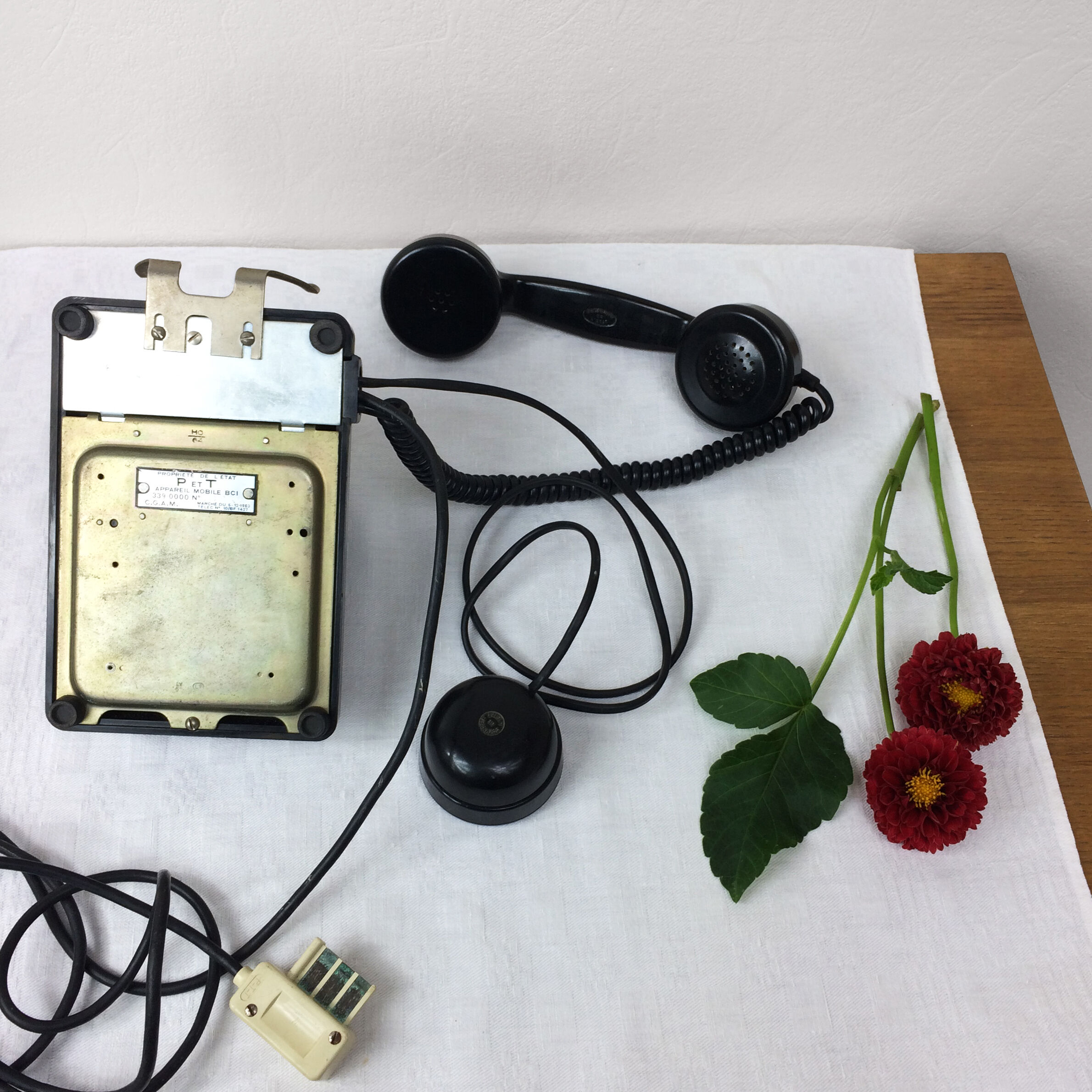 Old phone in black Bakelite