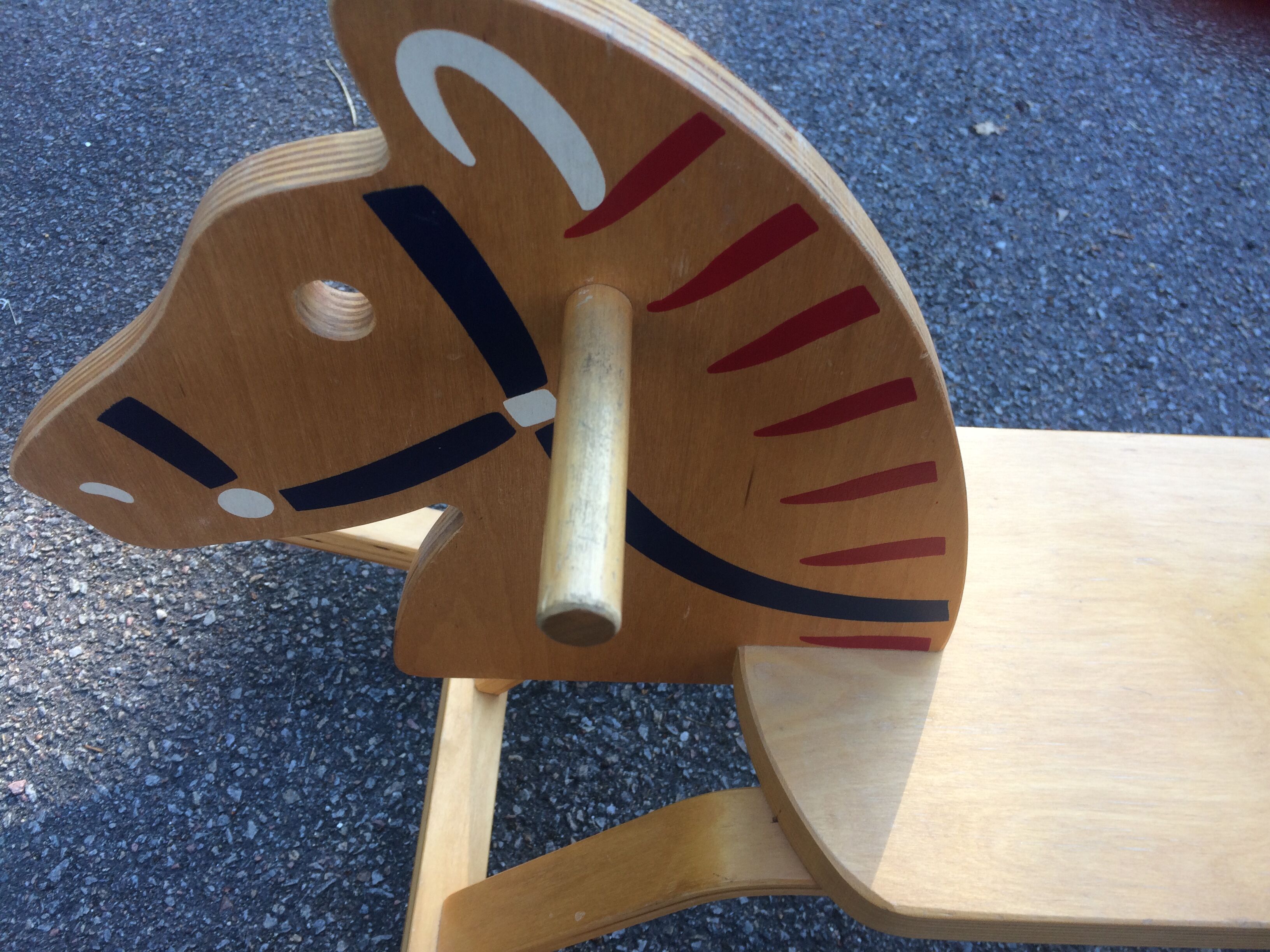 Wooden rocking horse. 1970s