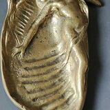 Art Nouveau Empty Pocket/Nude of a Woman/Mermaid on Shell. In gilded patinated bronze. Dim 20 x 10 cm
