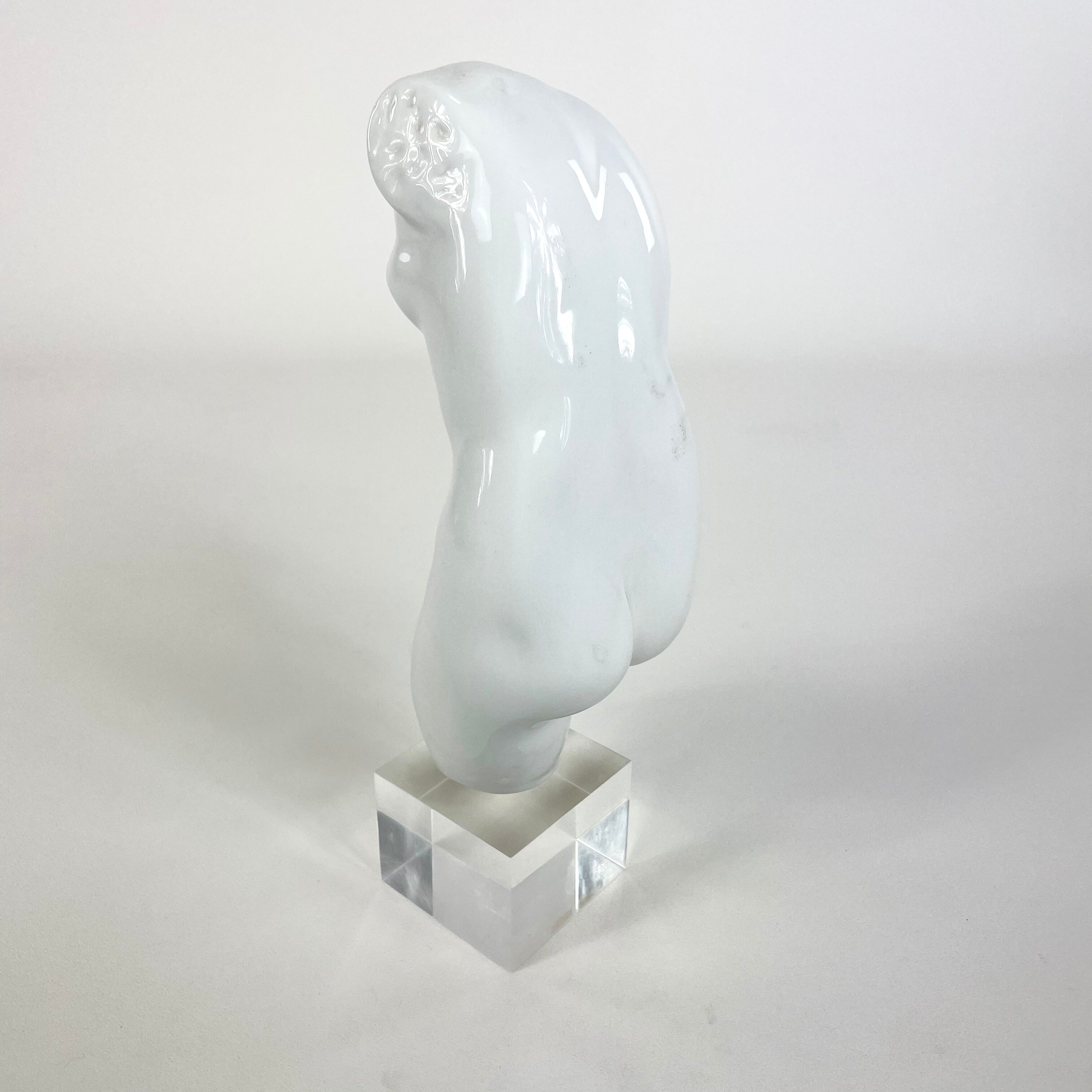 Bust of Venus in ceramic on plexiglass base, circa 1970