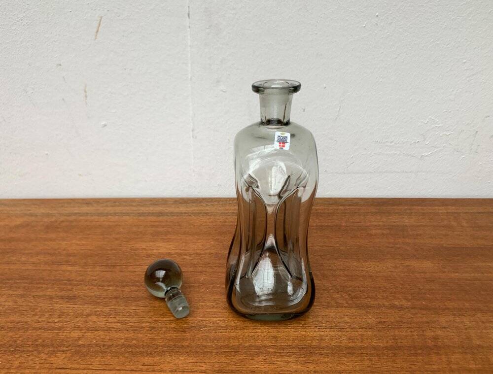 Large Danish Kluk Kluk Bottle in Glass from Holmegaard, 1970s