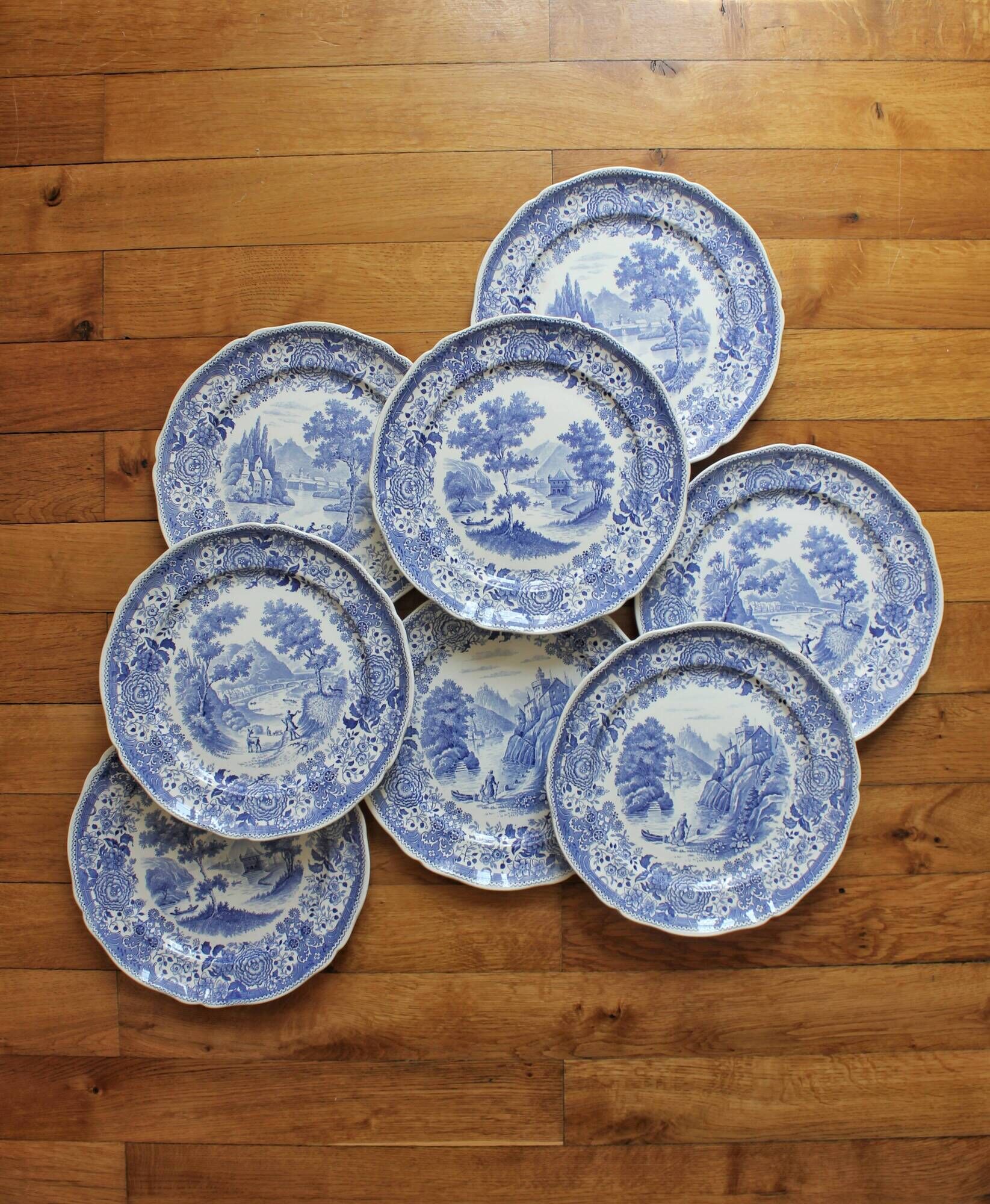 8 flat plates in earthenware "Burgenland" Villeroy and vintage Boch