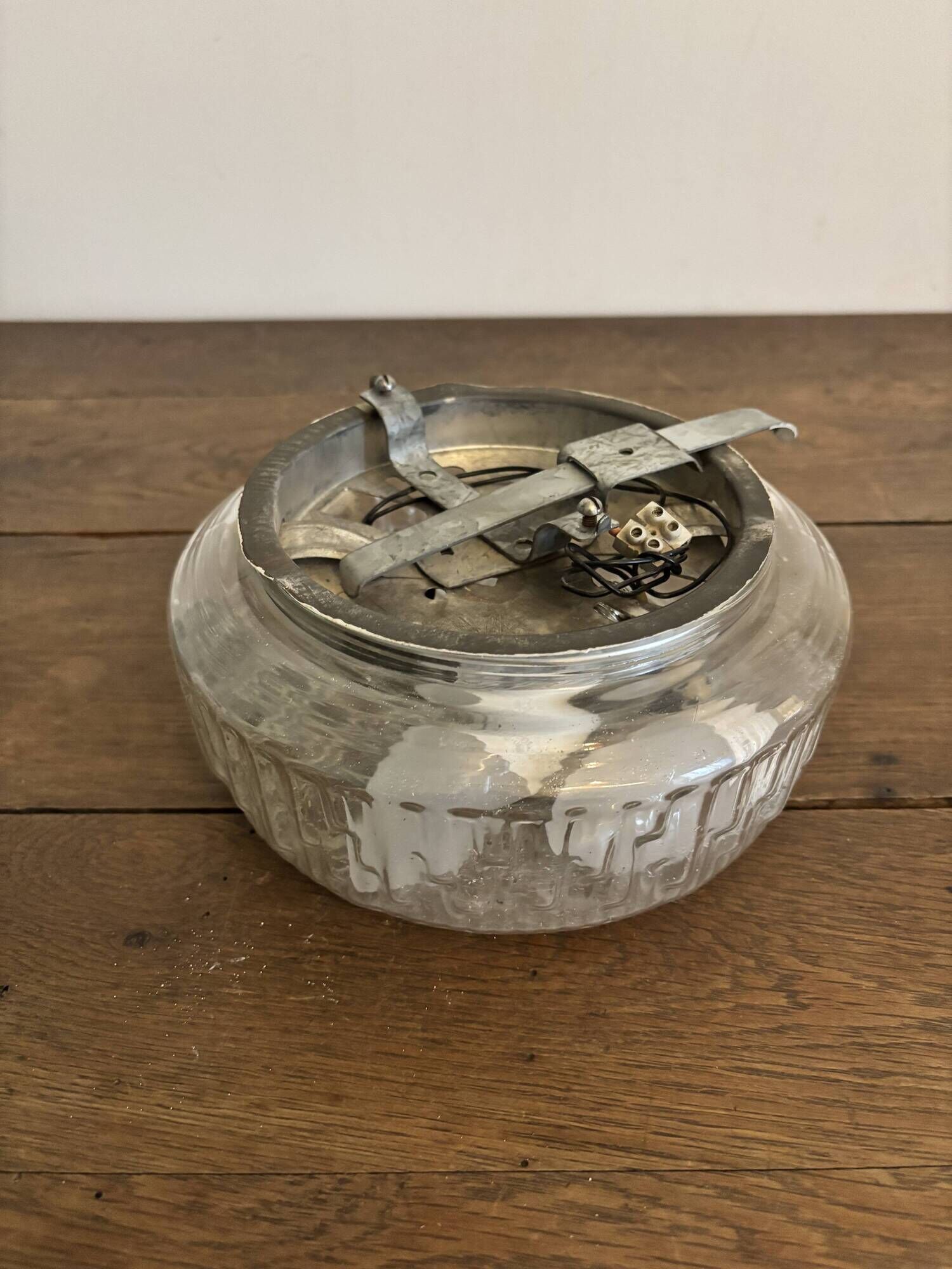 Vintage Italian glass relief ceiling light "Bubble" – 1970s style