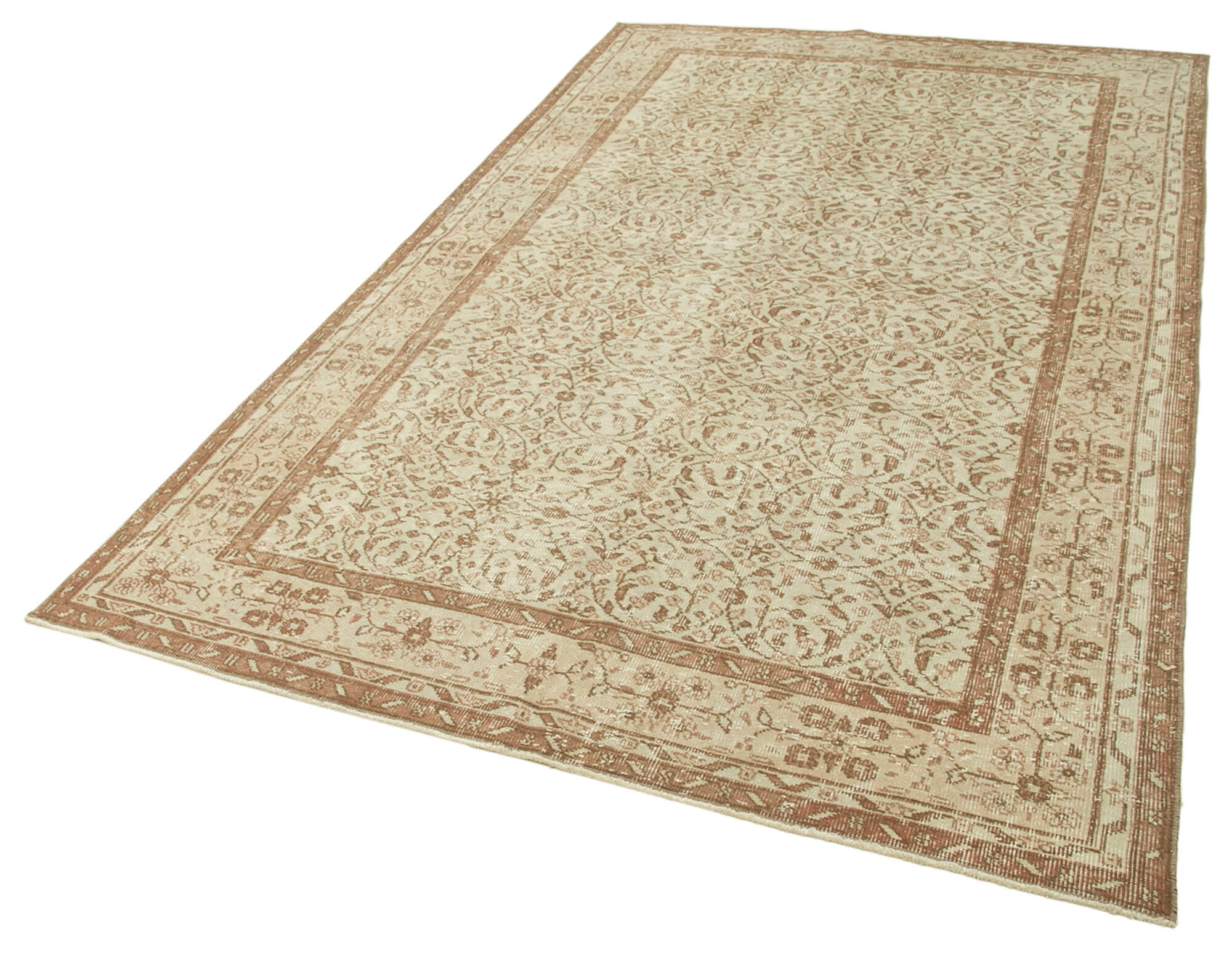 Hand-knotted one-of-a-kind turkish beige rug 165 cm x 281 cm - 38887