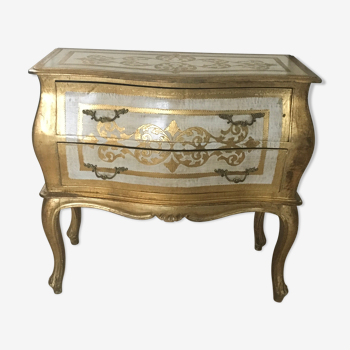 Commode italienne or et blanc