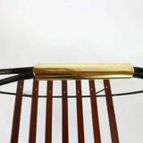 portariviste vintage legno metallo ed inserti in ottone