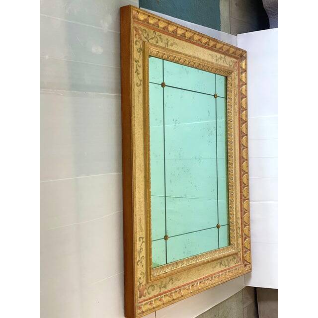 Venetian mirror in solid linden wood, hand-decorated