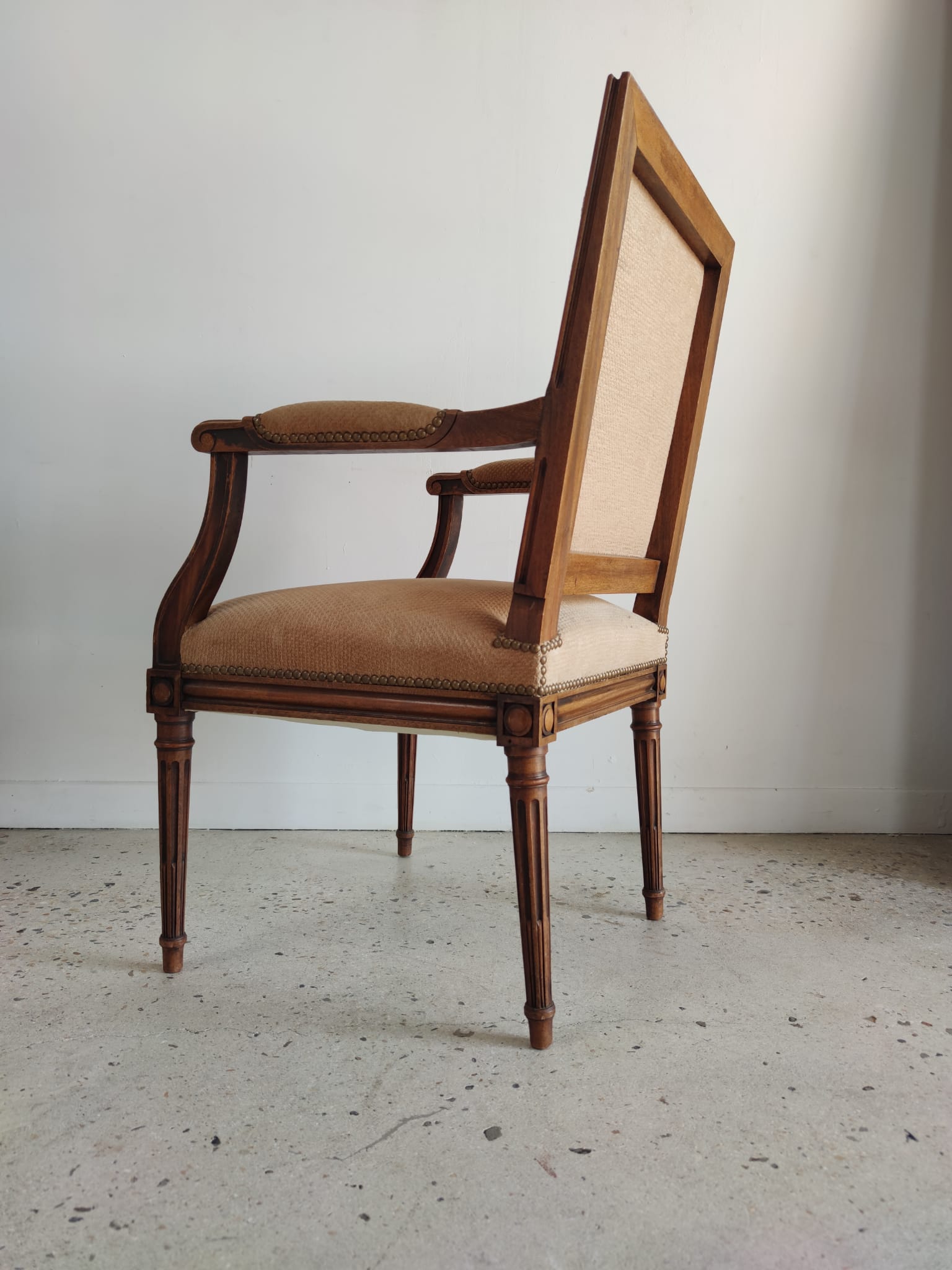 Louis XVI Jacob style armchair beige trim