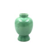 Paul Millet, Art Deco green ceramic vase, Sevres France 1930s
