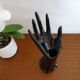 Hand ceramic black vintage ring holder