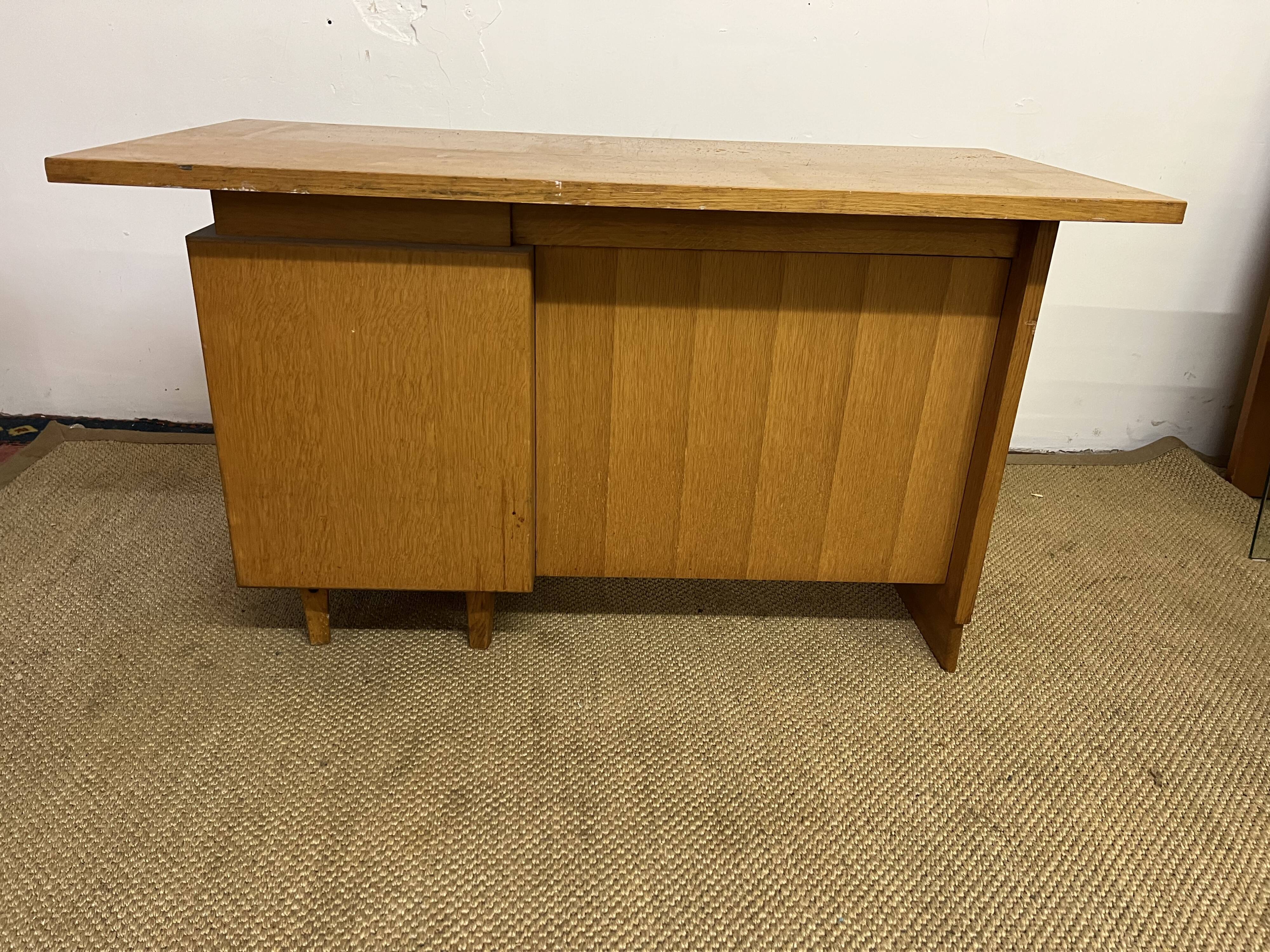 Old wooden desk and armchair