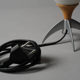 Vintage Hema Space Age Rocket-Shaped Table Lamp, Opal Glass Shade, 1990s.