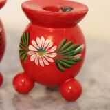 Pair of Swedish Dala Ball Candle holders