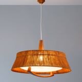 Temde teak and sisal pendant