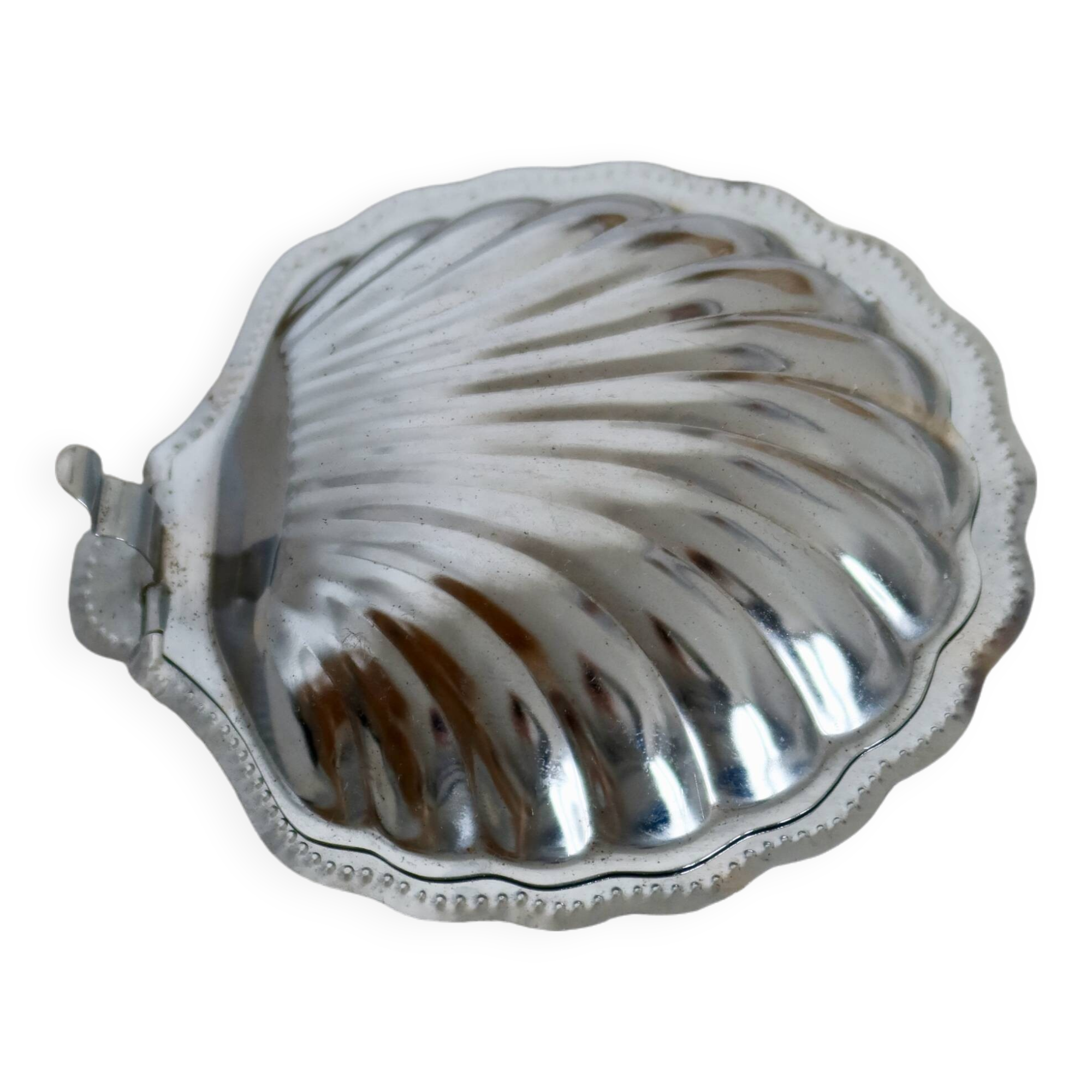 Beurrier vintage inox métal coquillage