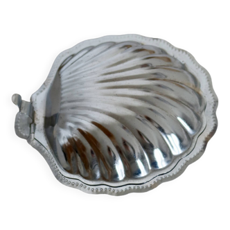 Vintage Stainless Steel Butter Dish with Metal Shell