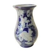 Betschdorf Alsace stoneware vase - Remmy pottery - Grey and cobalt blue