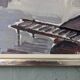 Mid-Century Modern Swedish "Boats at the Jetty" Vintage Coastal Landscape Oil Painting, Framed