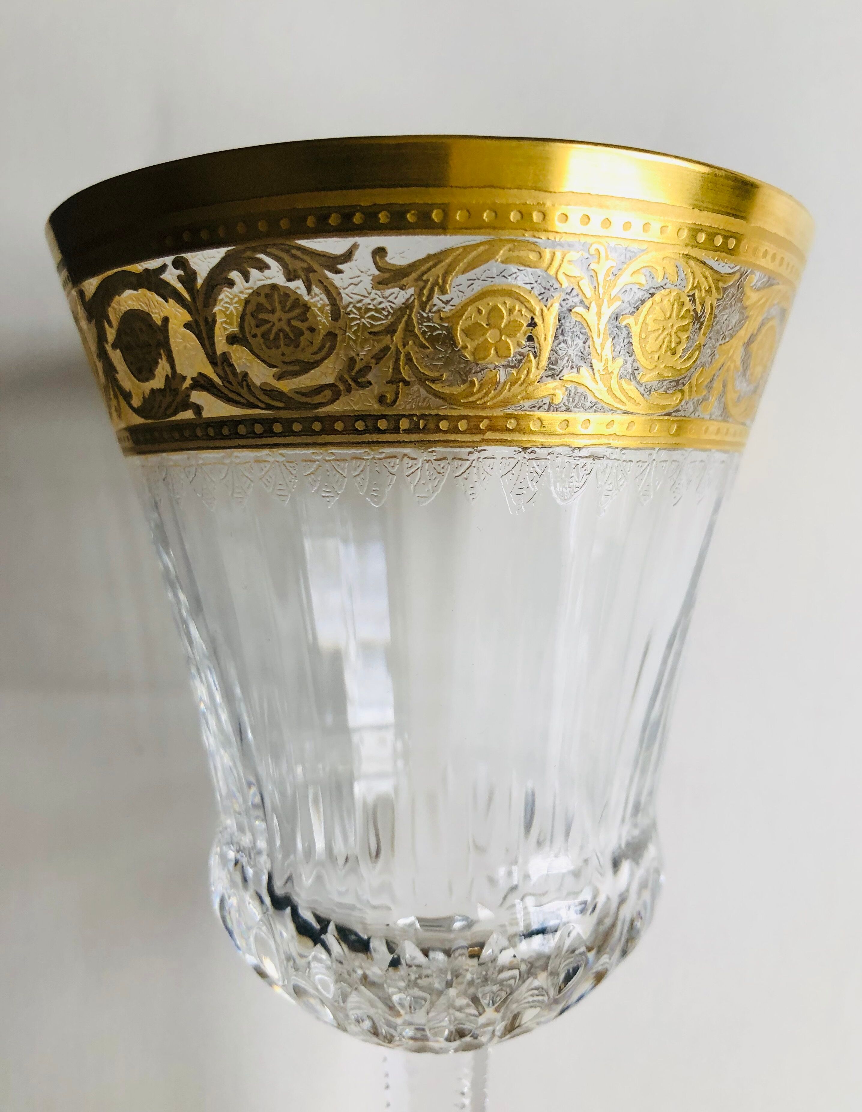 Set of 6 crystal water glasses from saint louis model thistle