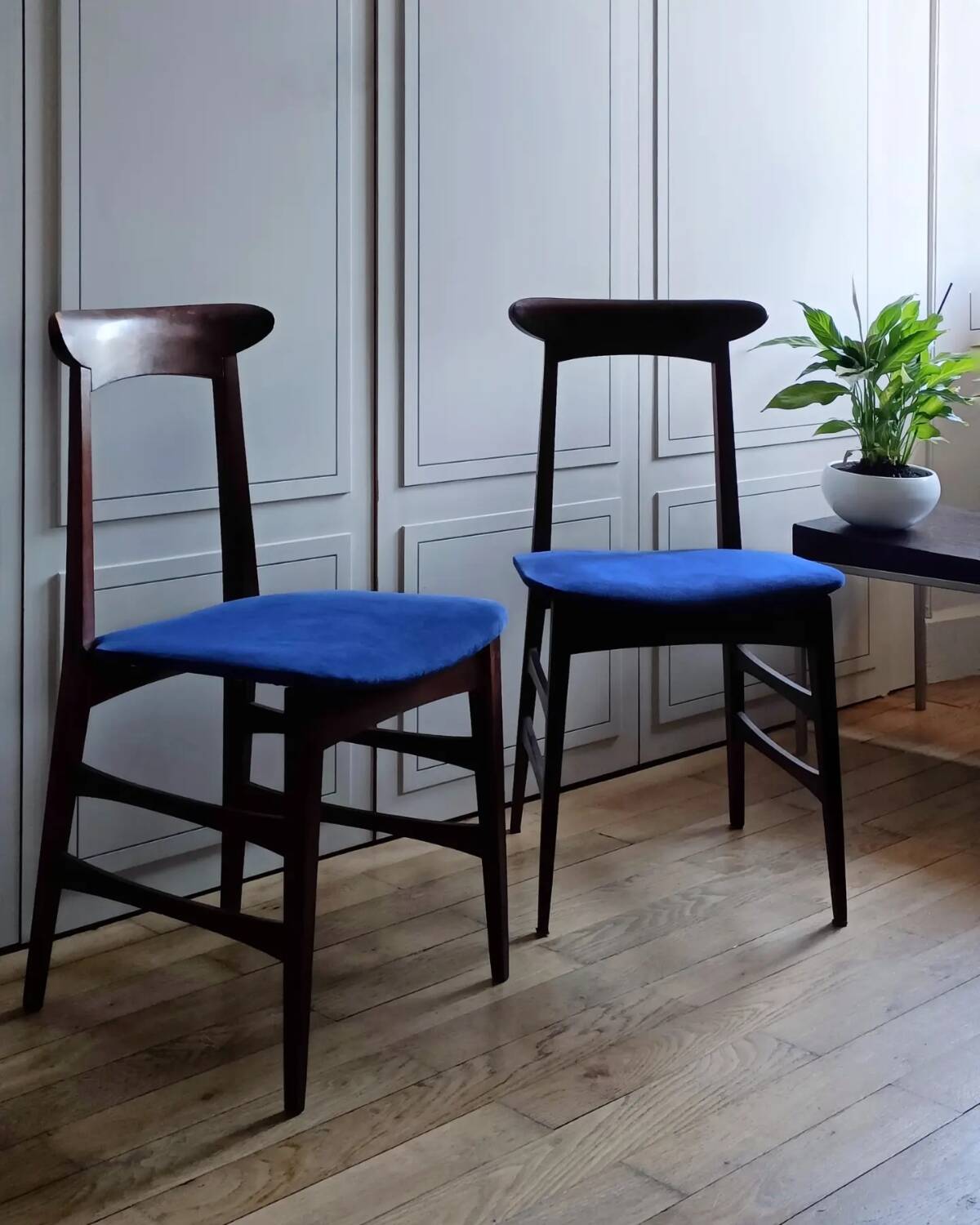 Pair of Italian teak chairs