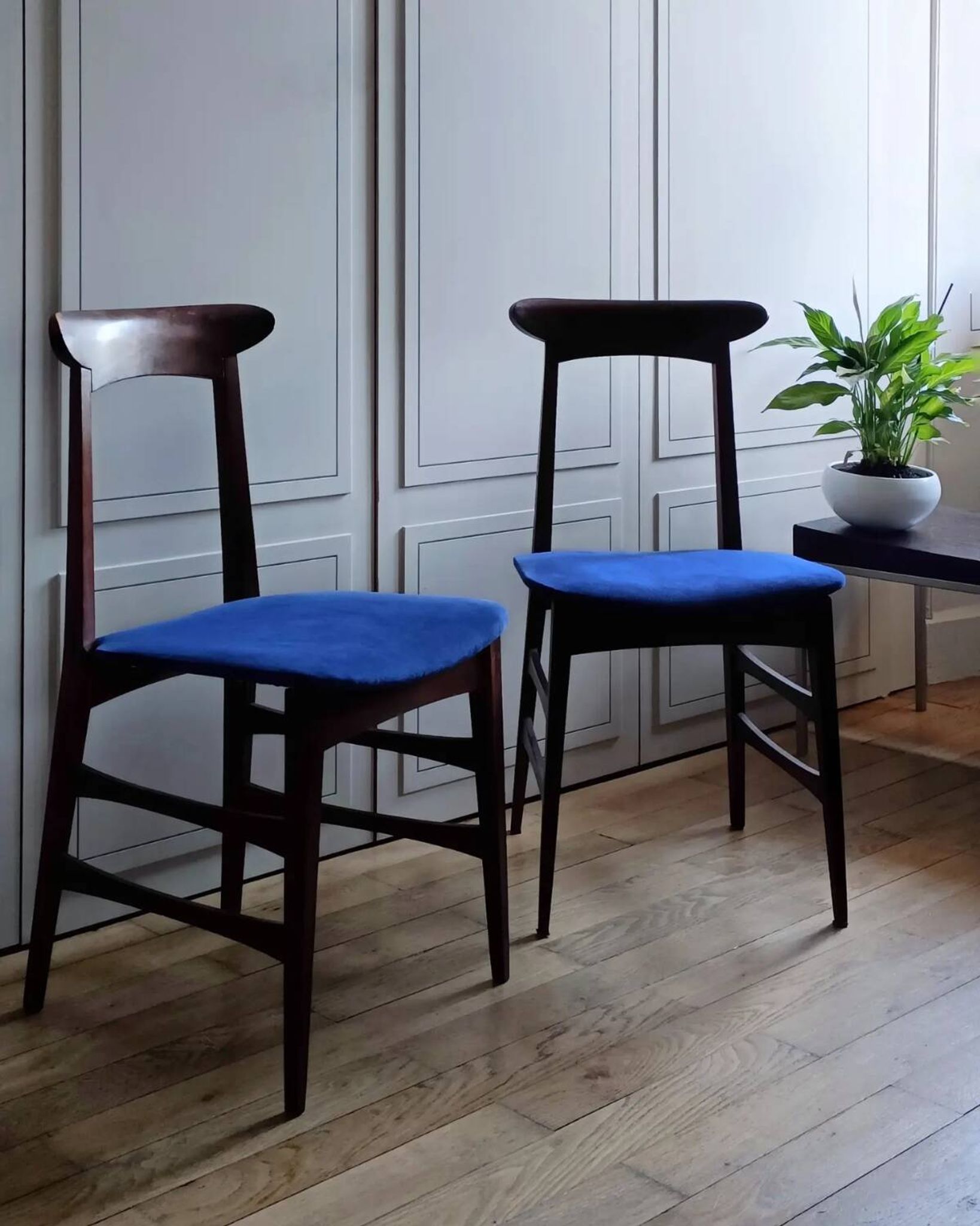 Pair of Italian teak chairs