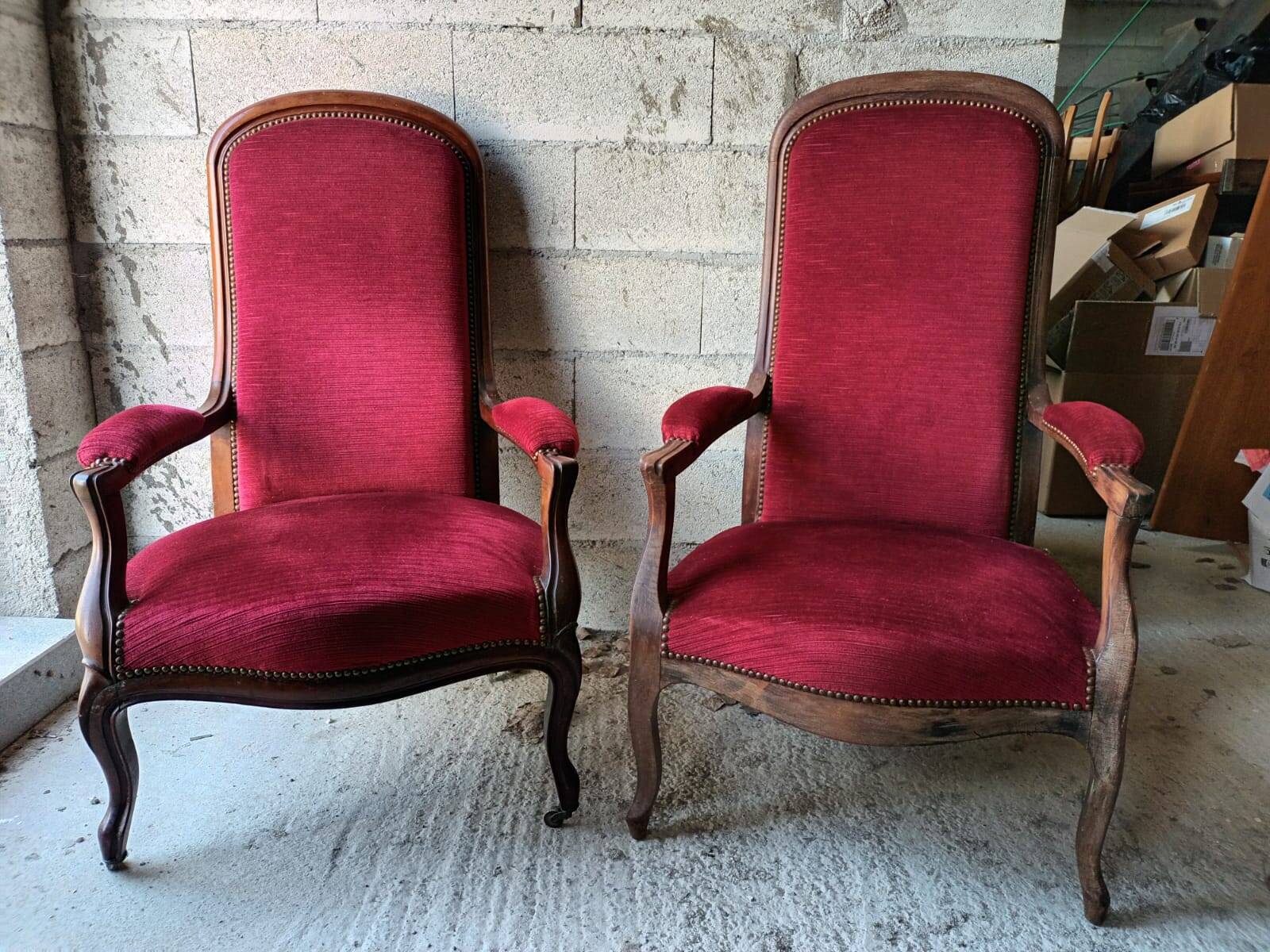 Set of 2 "Voltaire" armchairs