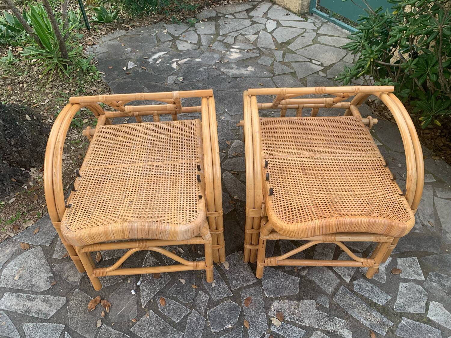 Vintage rattan lounge chairs
