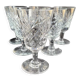 6 crystal wine glasses cut xxth