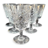 6 Verres à vin cristal taillé XXème