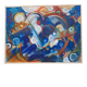 Tableau peinture abstrait signé André Meunier, moderniste, design