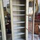 Magnificent pair of green painted fir bookcase display cabinet early 20th century