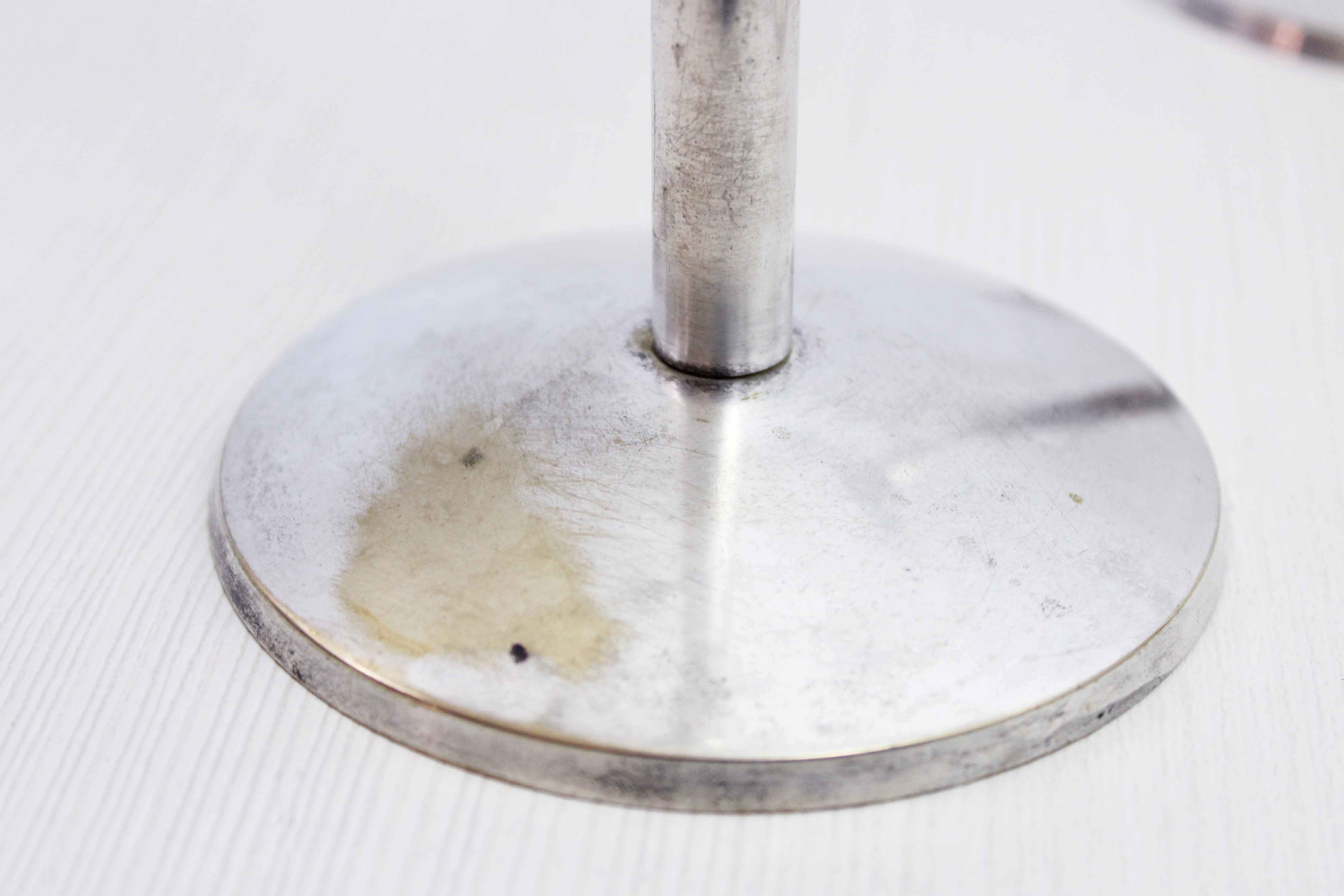 Set of 3 silver metal candle holders