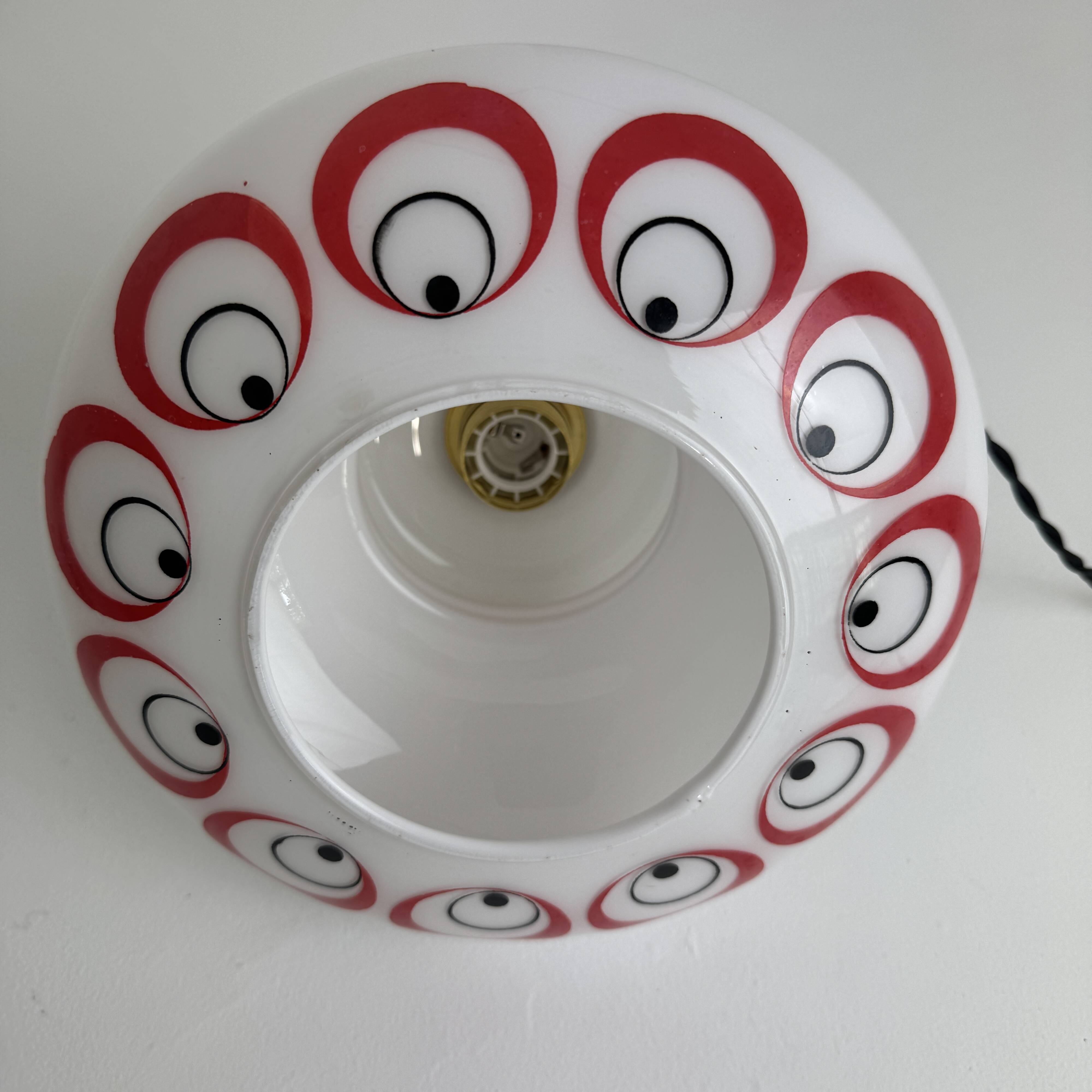 Vintage opaline suspension light from the 1970s