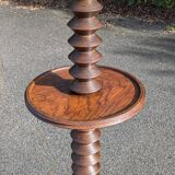 Turned wood floor lamp 1940-50 Charles Dudouyt style